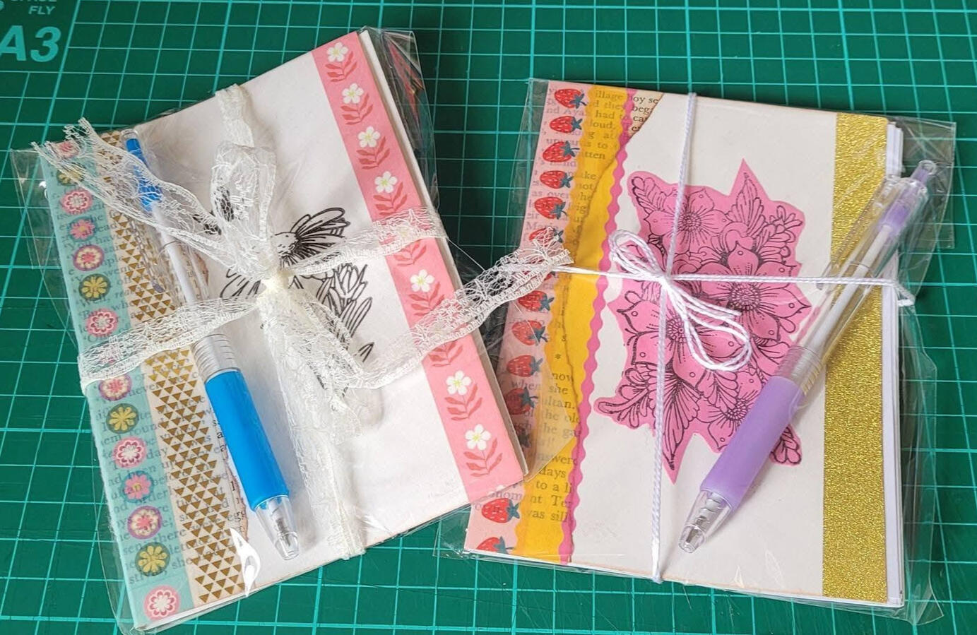 Gift wrapped journals with pen..