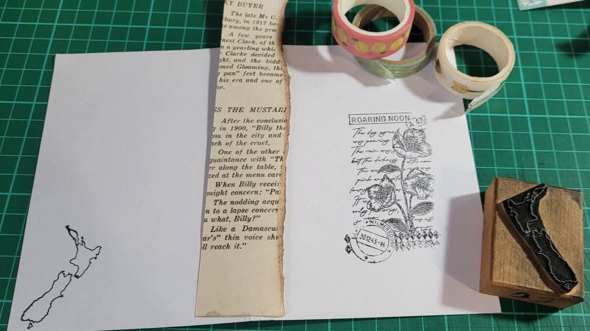 Part of the making process. Choosing the accents and stamping the images. Part of the making process. Choosing the accents and stamping the images.